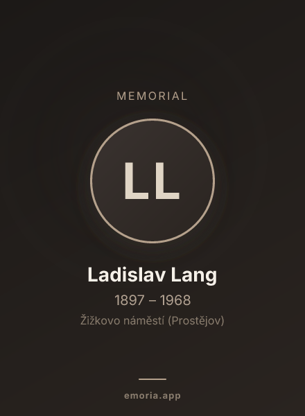 Memorial portrait of Ladislav Lang