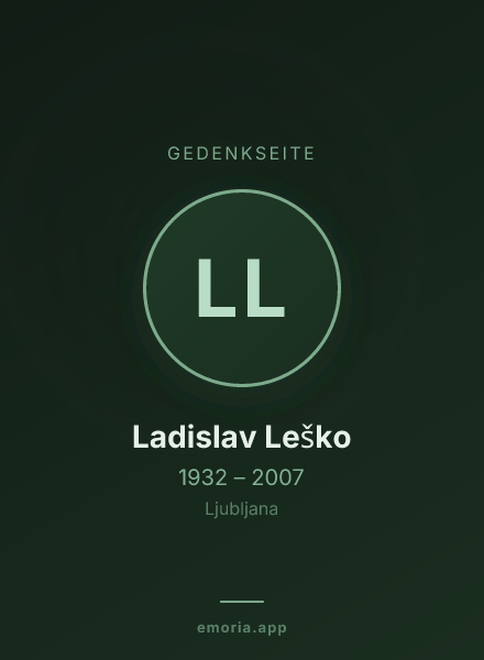 Gedenkportrait von Ladislav Leško