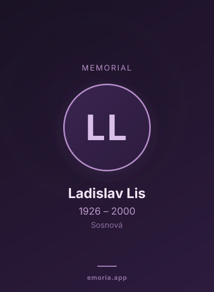 Memorial portrait of Ladislav Lis