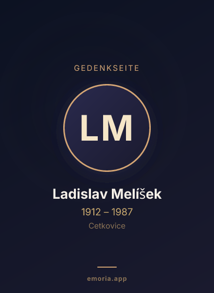 Gedenkportrait von Ladislav Melíšek