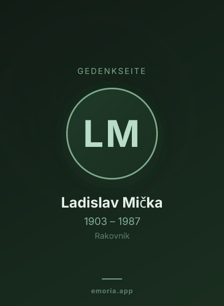 Gedenkportrait von Ladislav Mička