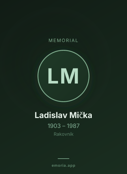 Memorial portrait of Ladislav Mička