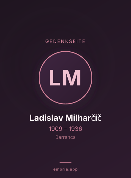 Gedenkportrait von Ladislav Milharčič