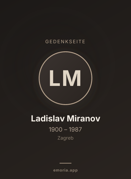 Gedenkportrait von Ladislav Miranov