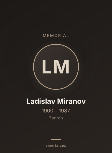 Memorial portrait of Ladislav Miranov