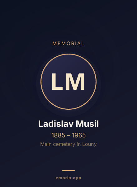 Memorial portrait of Ladislav Musil