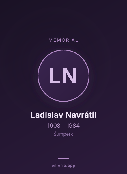 Memorial portrait of Ladislav Navrátil