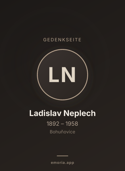 Gedenkportrait von Ladislav Neplech