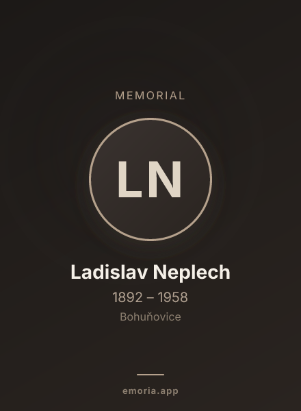 Memorial portrait of Ladislav Neplech
