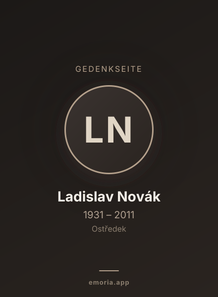 Gedenkportrait von Ladislav Novák
