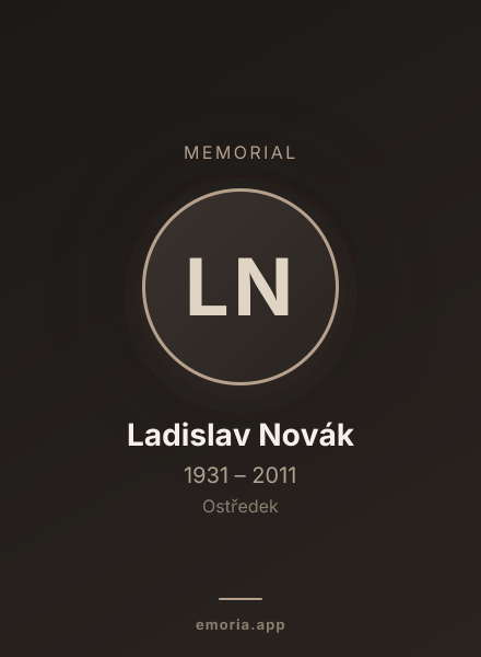 Memorial portrait of Ladislav Novák
