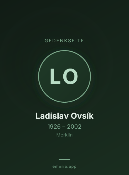 Gedenkportrait von Ladislav Ovsík