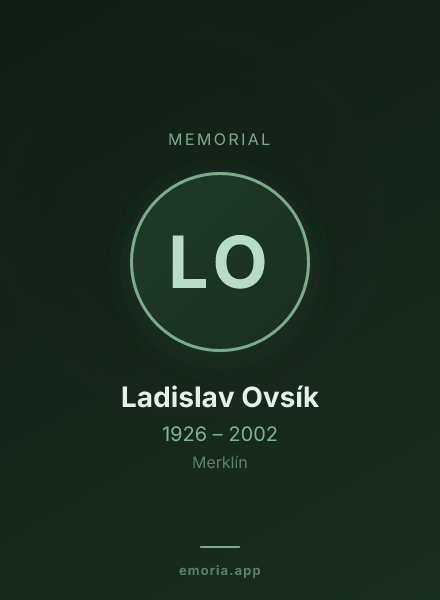 Memorial portrait of Ladislav Ovsík