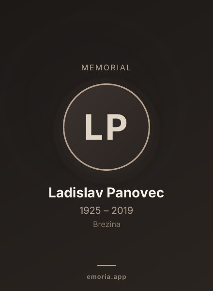 Memorial portrait of Ladislav Panovec