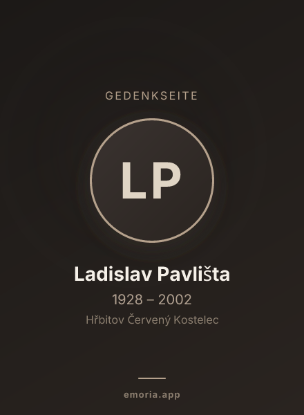 Gedenkportrait von Ladislav Pavlišta