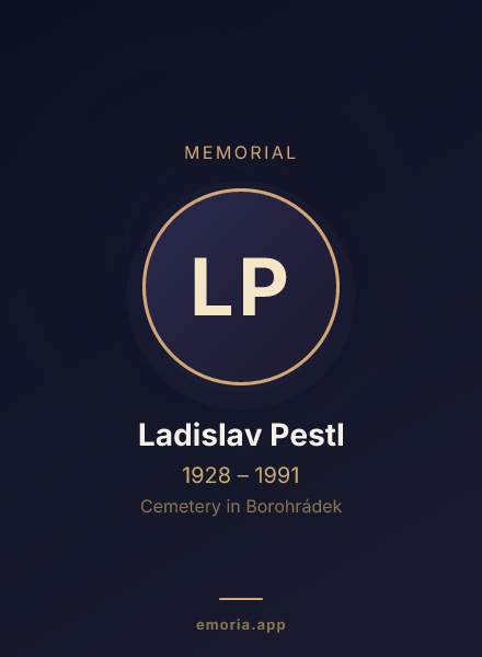 Memorial portrait of Ladislav Pestl