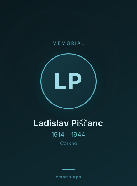 Memorial portrait of Ladislav Piščanc
