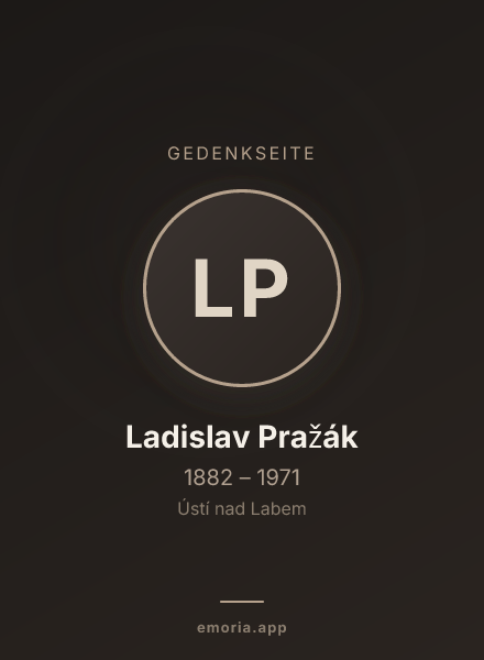 Gedenkportrait von Ladislav Pražák
