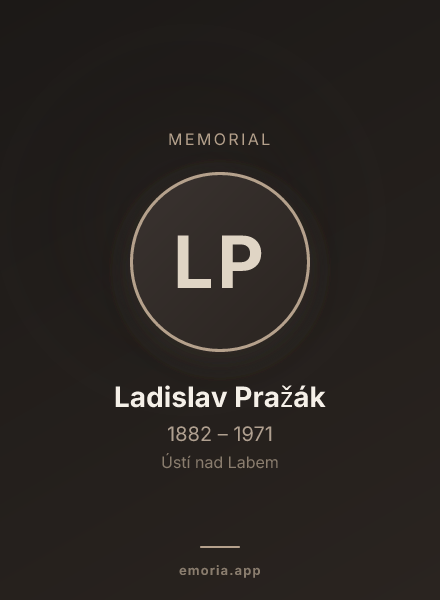 Memorial portrait of Ladislav Pražák