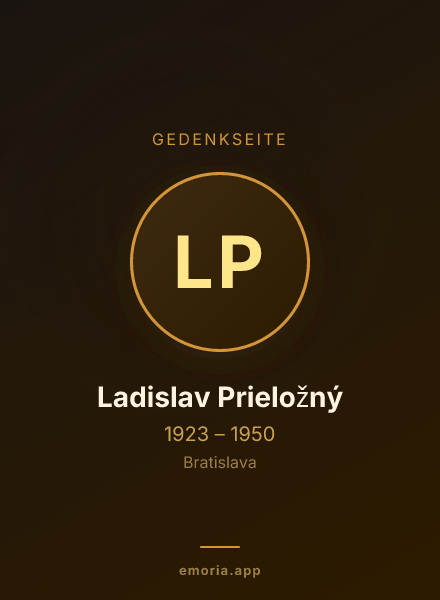 Gedenkportrait von Ladislav Prieložný