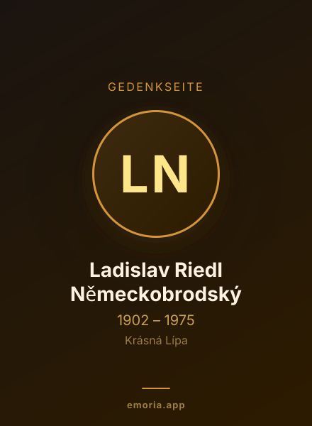 Gedenkportrait von Ladislav Riedl Německobrodský
