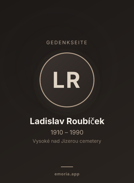 Gedenkportrait von Ladislav Roubíček