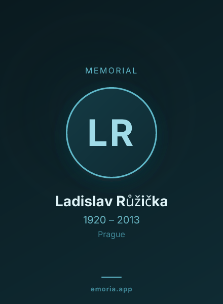 Memorial portrait of Ladislav Růžička
