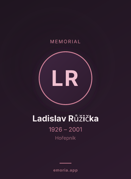 Memorial portrait of Ladislav Růžička
