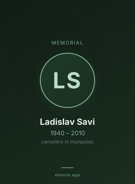 Memorial portrait of Ladislav Savi