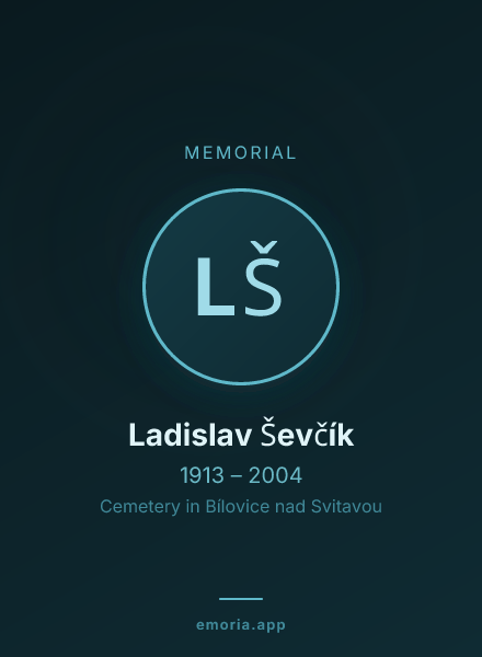Memorial portrait of Ladislav Ševčík