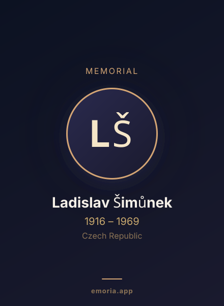 Memorial portrait of Ladislav Šimůnek