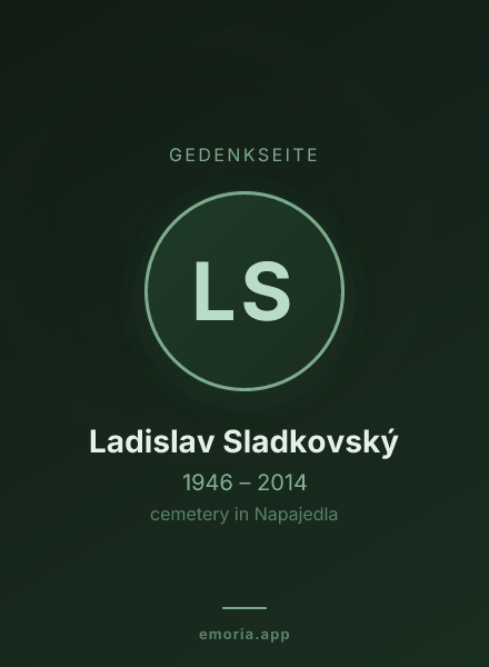 Gedenkportrait von Ladislav Sladkovský