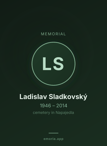 Memorial portrait of Ladislav Sladkovský