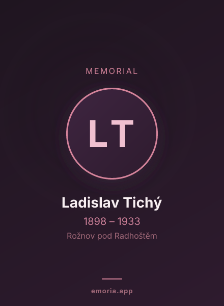 Memorial portrait of Ladislav Tichý