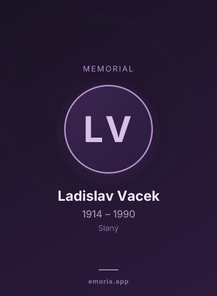 Memorial portrait of Ladislav Vacek