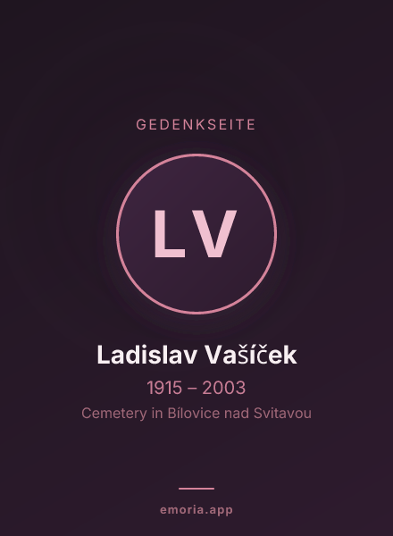 Gedenkportrait von Ladislav Vašíček