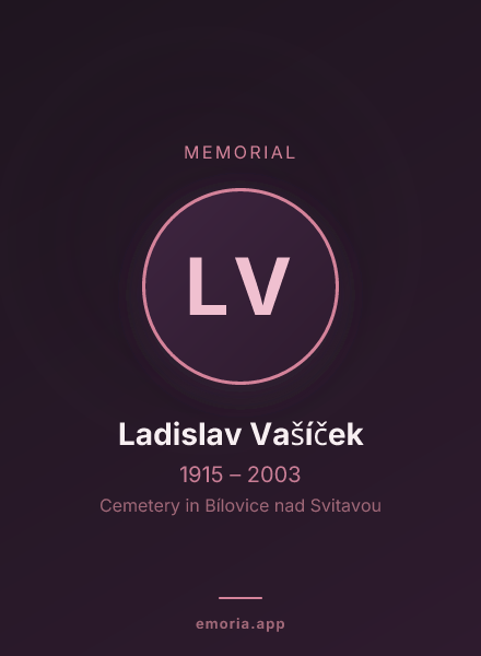 Memorial portrait of Ladislav Vašíček