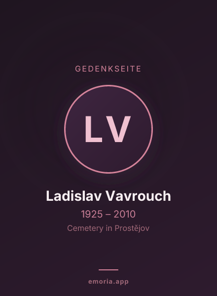 Gedenkportrait von Ladislav Vavrouch