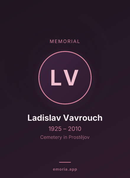 Memorial portrait of Ladislav Vavrouch