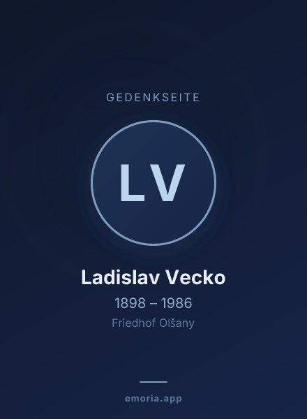 Gedenkportrait von Ladislav Vecko
