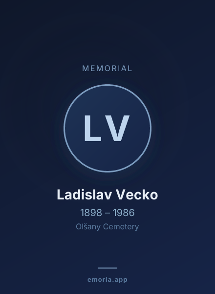 Memorial portrait of Ladislav Vecko