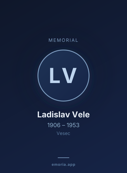 Memorial portrait of Ladislav Vele