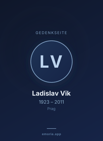 Gedenkportrait von Ladislav Vik