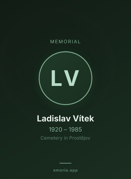 Memorial portrait of Ladislav Vítek