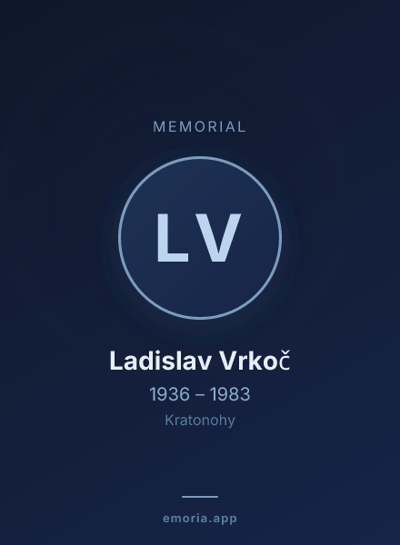 Memorial portrait of Ladislav Vrkoč