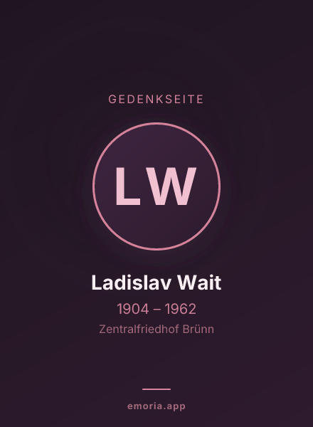 Gedenkportrait von Ladislav Wait