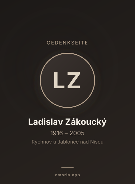 Gedenkportrait von Ladislav Zákoucký