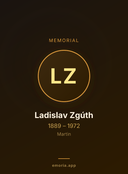 Memorial portrait of Ladislav Zgúth