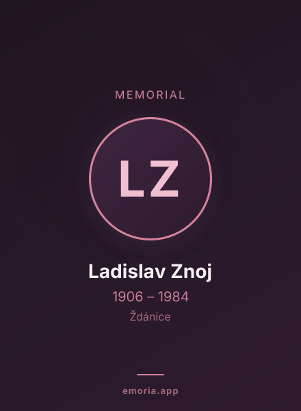Memorial portrait of Ladislav Znoj