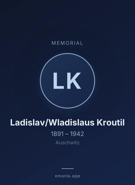Memorial portrait of Ladislav/Wladislaus Kroutil